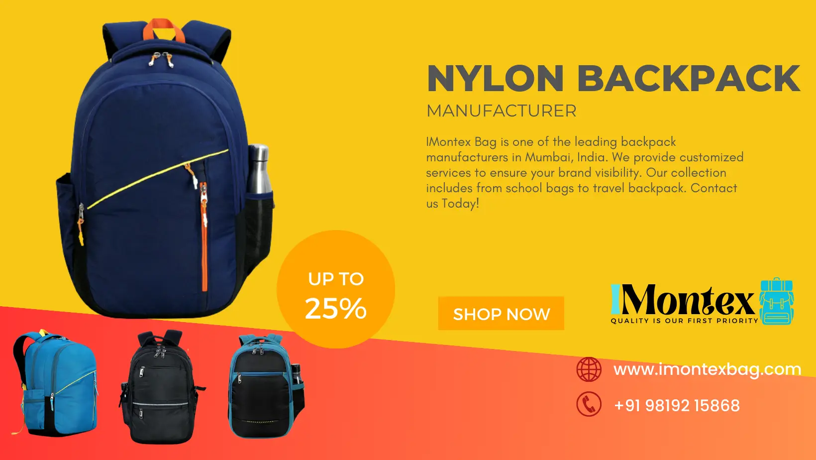 nylon school, collage, office backpack manufacturer