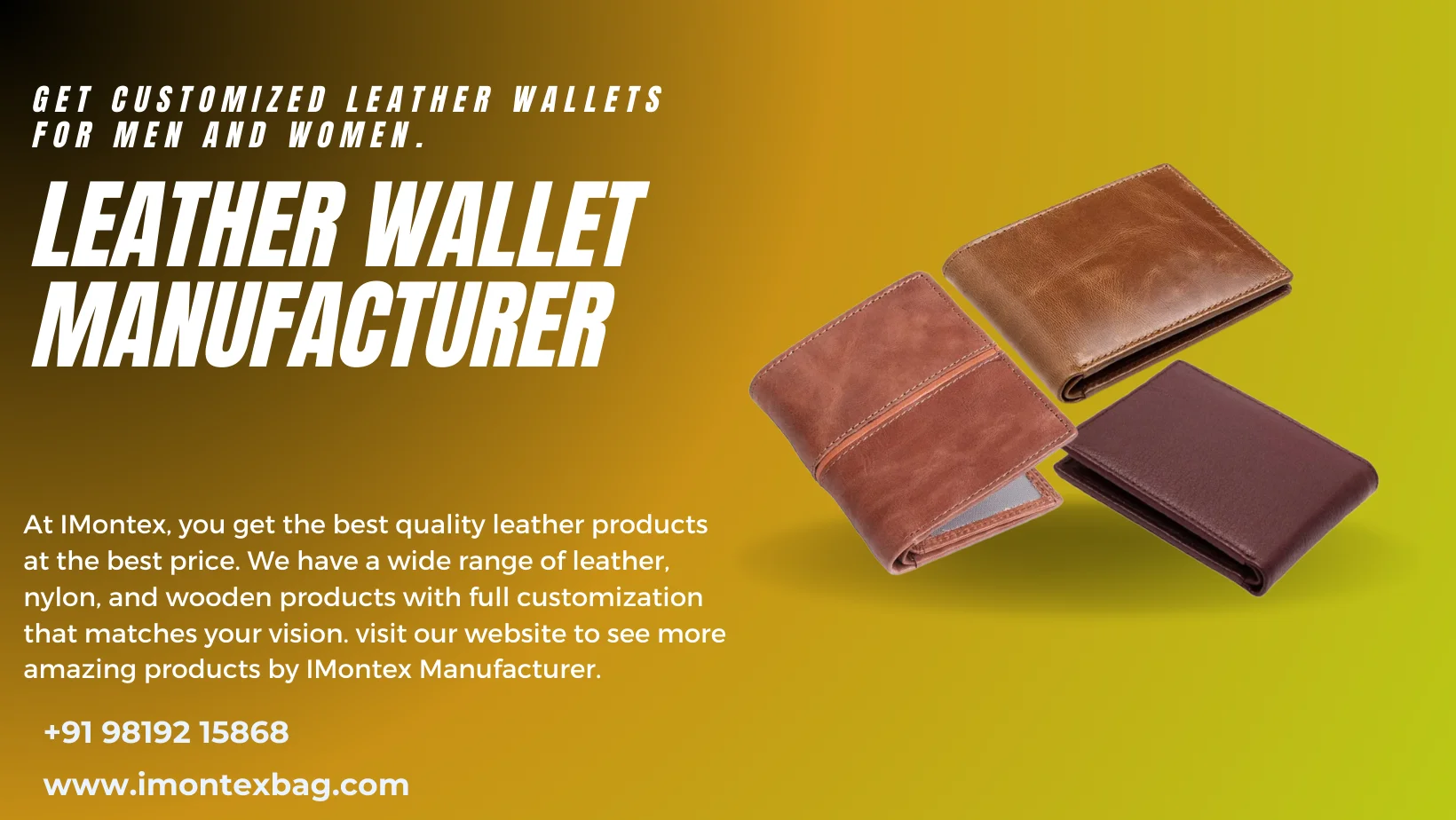 custom leather wallets manufacturer for men and women